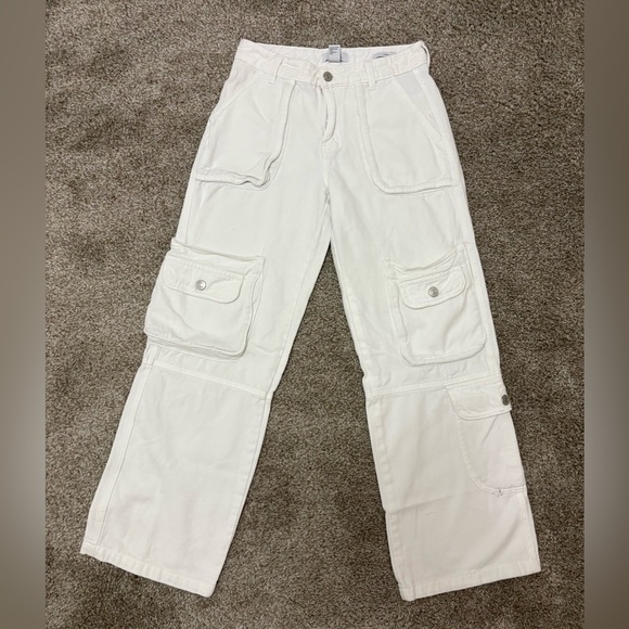 Forever 21 White Cargo Pants - Picture 1 of 10